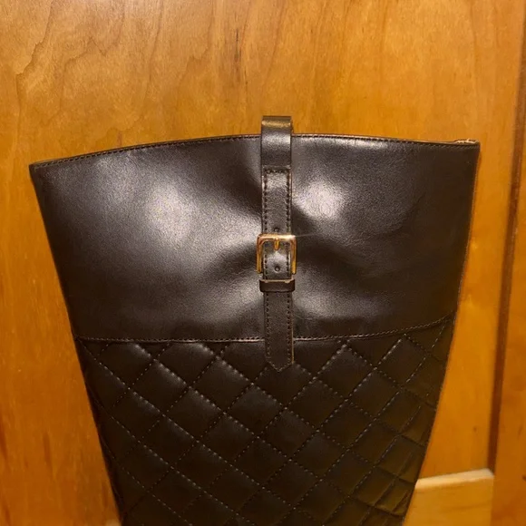 Elegant Talbots Brown Quilted Knee-High Boots NEW with Box - Picture 3 of 5